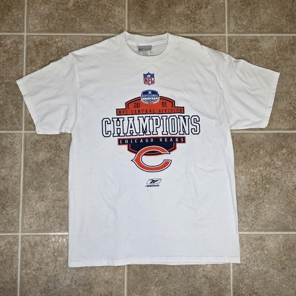 Chicago Bears 2001 NFC Central Champions Reebok NFL Shirt M Y2K